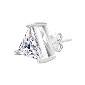 Silver Men's Solitaire Stud Earrings