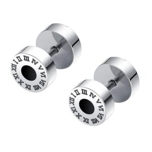 Silver Plated Stud Earings Fashion Jewellery Gift for Men