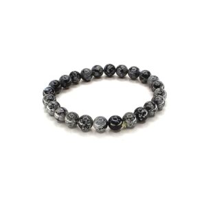 Natural Snowflake Obsidian Crystals Bracelets Energized and Affirmed Stone Bracelets