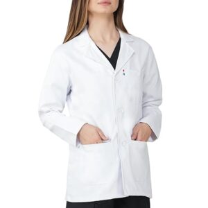 Women’s Lab Coat Full Sleeves – Polycotton Blend, Button Closure, Long Sleeve, White – Medical, Doctor, Dentist, Hospital Use