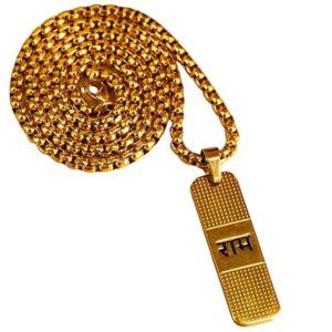 Gold Plated Ram Naam Necklace For Unisex Adult 12 Inches Length