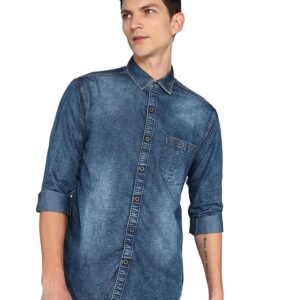 Men’s Dark Indigo Denim Casual Shirt | Denim Shirt for Men