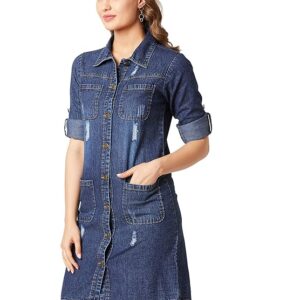 Women's Polycotton Women Collared Full Sleeves Patch Pocket