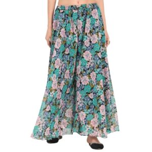 Georgette Floral Print Palazzo, Women's Flared Circular Palazzo, Multi Colour Pattern