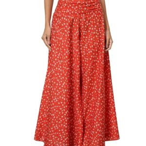 Women's Palazzo Pants | Skirt Style Wide Leg | Bohemian High Waist Elasticated Back | Casual, Vacation, Resort & Brunch Wear