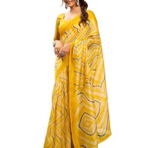Women's Tassel & Printed Cotton Saree with Blouse