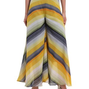 Georgette Floral Print Palazzo, Women's Flared Circular Palazzo, Multi Colour Pattern
