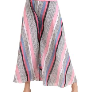 Georgette Floral Print Palazzo, Women's Flared Circular Palazzo, Multi Colour Pattern
