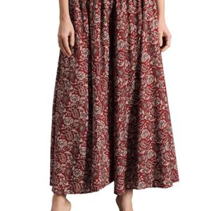 Women Flared Maroon Viscose Rayon Trousers