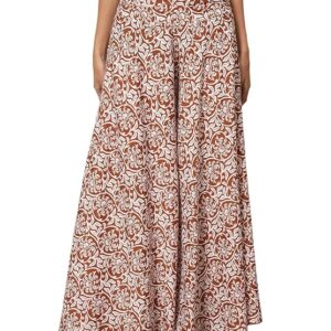 Women's Palazzo Pants | Skirt Style Wide Leg | Bohemian High Waist Elasticated Back | Casual, Vacation, Resort & Brunch Wear
