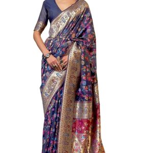 Women's Kanjivaram Pure Soft Silk Handloom Saree Pure Golden Zari With Blouse Piece