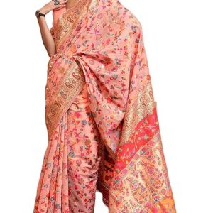 Women's Kanjivaram Pure Soft Silk Handloom Saree Pure Golden Zari With Blouse Piece