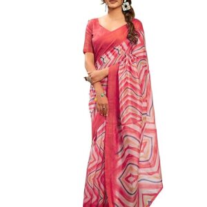 Women's Tassel & Printed Cotton Saree with Blouse